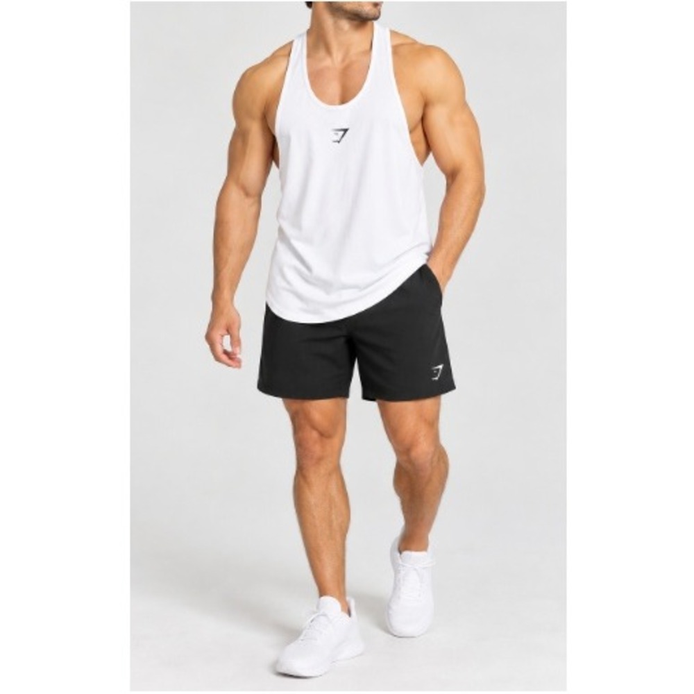 Gymshark Men's White Slim Fit Critical Stringer Top Size S NWT